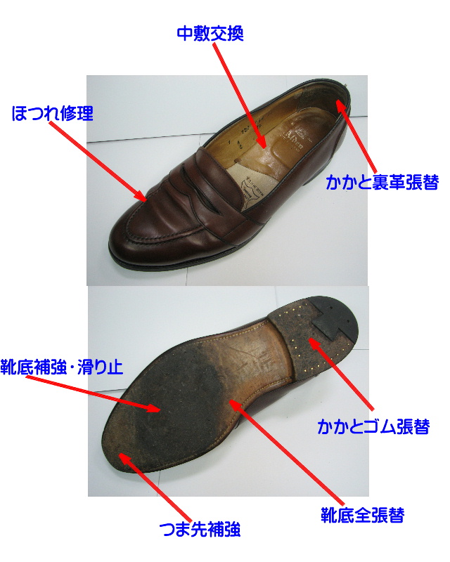 靴修理の料金表
